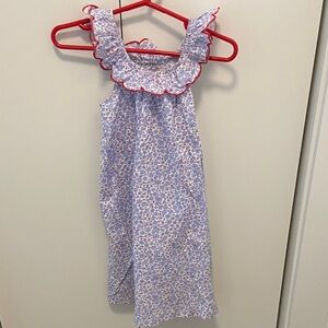 Bisby kids Floral dress with Ruffled Neckline and pockets